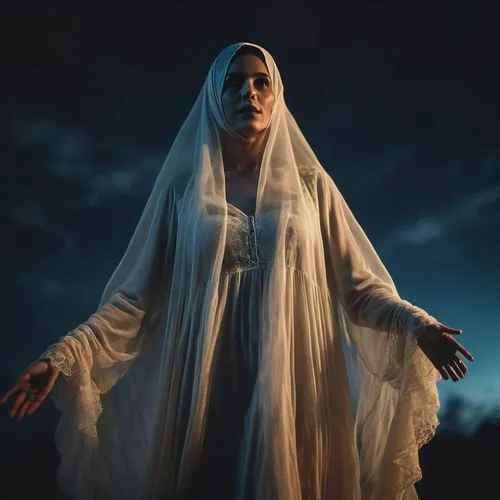 the prophet mary,dead bride,the angel with the veronica veil,the nun,priestess,praying woman,veil,fatima,biblical narrative characters,the night of kupala,hand of fatima,angel,woman praying,bridal veil,the snow queen,muslim woman,dance of death,angel of death,the witch,angel moroni,Photography,General,Cinematic