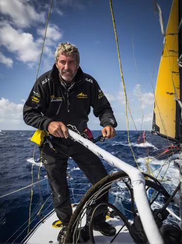 Life on the ocean wave is a tale of the unexpected for Abu Dhabi Ocean Racing (ADOR) skipper Ian Walker, seen here on board his Azzam yacht during the 2014/15 Volvo Ocean Race.,yacht racing,ocean rowi