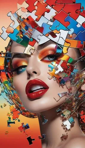 sunset, Taijituin, jigsaw puzzle, mistic fading rainbow colors, red lips, Transform pixelated videos into high-definition footage.,jigsaw puzzle,jigsaws,puzzles,puzzled,puzzling,puzzlers,imaginacion,n