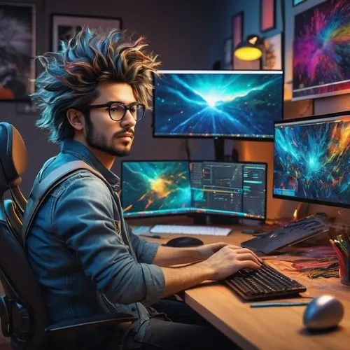 man with a computer,world digital painting,computer workstation,computer art,computer freak,working space,freelancer,photoshop creativity,photoshop school,night administrator,illustrator,hardware programmer,creative office,photoshop manipulation,programmer,computer graphics,creative background,cg artwork,computer business,the community manager,Art,Classical Oil Painting,Classical Oil Painting 28