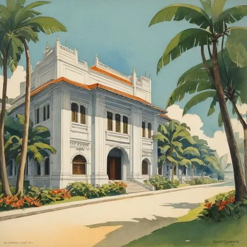 kalakaua,iolani,ceylon,kuhio,barbados,punahou,nuuanu,kapiolani,honolulu,colaba,trinidad,kahala,art deco,waikiki,tangalle,peranakan,hacienda,hotel nacional,palmilla,bahama,Illustration,Retro,Retro 07