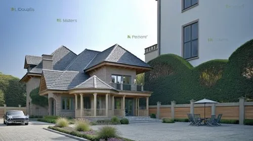 cohousing,houses clipart,garden elevation,3d rendering,passivhaus,sketchup,Photography,General,Natural