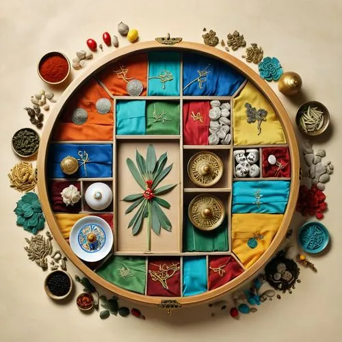 majevica,settlers of catan,rosicrucianism,dharma wheel,medicine icon,rosicrucians,parcheesi,prize wheel,knizia,catan,rosicrucian,ruleta,circular puzzle,medicinas,alchemy,maiolica,trivikrama,qabalah,board game,smallworld,Unique,Design,Knolling