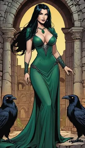 eldena,lilandra,morrigan,gothel,zatara,madelyne,Illustration,American Style,American Style 13