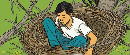 nest,sōjutsu,tree's nest,shirakami-sanchi,book illustration,cover,robin's nest,sakana,hokka tree,bodhi tree,illustration,forest man,a collection of short stories for children,bulbul,male poses for drawing,bird illustration,nesting box,spring nest,farmworker,cavaquinho,Illustration,Vector,Vector 03