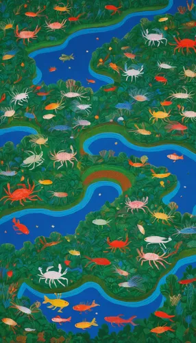 animal migration,fishes,khokhloma painting,indigenous painting,school of fish,river of life project,the river's fish and,river delta,fish pond,fish farm,aquatic animals,forest fish,koi pond,aboriginal art,the shrimp farm,freshwater fish,animals hunting,aboriginal painting,fish in water,freshwater marsh,Conceptual Art,Daily,Daily 26