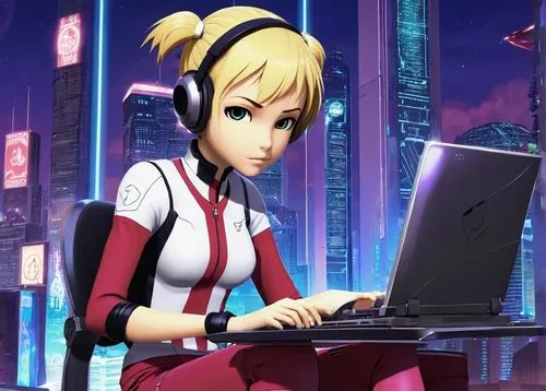 girl at the computer,karin,cybercafes,jiarui,laptop,cyberathlete,programadora,computadoras,alienware,phonon,cybercafe,computer freak,emi,ann,computerologist,computer,minako,cybersurfing,computer graphic,computer graphics,Illustration,Children,Children 02