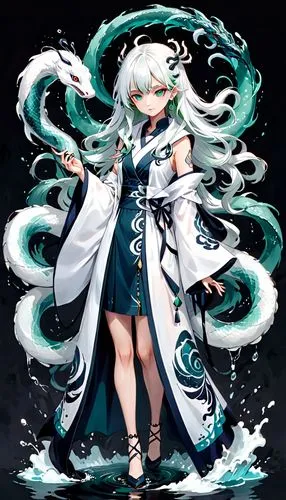 water-the sword lily,umiuchiwa,medusa,malachite,monsoon banner,medusa gorgon,aqua,hatsune miku,winterblueher,rusalka,sword lily,celestial chrysanthemum,neptune,white rose snow queen,sanya,kantai,miku,kado,vocaloid,vexiernelke,Anime,Anime,General