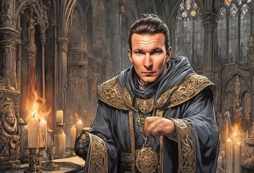 eccleston,strahd,chaplain,brehon,benedictus,monsignor,Digital Art,Comic