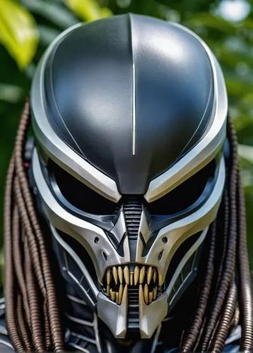 dark alien warrior "predator"  mask front view, ,predator,alien warrior,scarab,motorcycle helmet,helmet,lacrosse helmet,wasp,ffp2 mask,cricket helmet,equestrian helmet,carapace,random access memory,al