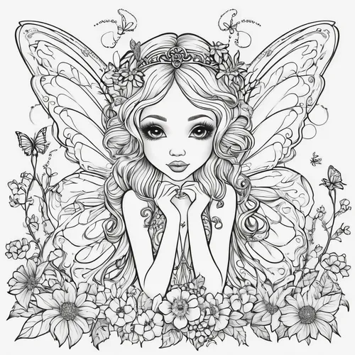 cartoon fairy funny coloring page uncolored,faerie,faery,little girl fairy,butterfly clip art,coloring page,coloring pages,vanessa (butterfly),flower fairy,cupido (butterfly),garden fairy,fairy,angel 