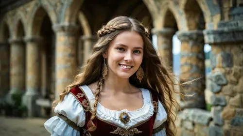 girl in a historic way,iulia hasdeu castle,tudor,eufiliya,isabella,celtic queen,folk costume,a charming woman,a girl's smile,almudena,young woman,princess anna,fairy tale castle sigmaringen,bavarian,catarina,old elisabeth,ukrainian,eurasian,musketeer,hohenzollern