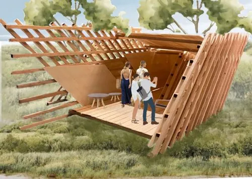 wooden sauna,dog house frame,wood doghouse,sketchup,shelterbox,a chicken coop,wooden construction,wooden hut,wooden mockup,folding roof,wooden frame construction,chicken coop,straw hut,3d rendering,wooden bridge,inverted cottage,sukkot,pergola,wooden roof,timber house