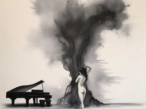 piano player,concerto for piano,the piano,pianoforte,charcoal drawing,jazz silhouettes,piano notes,grand piano,cliburn,boesendorfer,pianist,bosendorfer,steinway,chopin,pianistic,pianists,play piano,ink painting,pianet,pianos,Illustration,Paper based,Paper Based 30