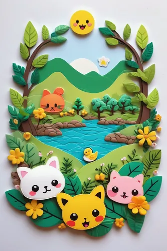 kawaii animal patch,kawaii animal patches,woodland animals,forest animals,round kawaii animals,circular puzzle,cartoon forest,kawaii patches,nursery decoration,kawaii animals,circle shape frame,fall picture frame,wooden plate,felt baby items,easter bunting,frame border illustration,cutout cookie,wild animals crossing,whimsical animals,animal stickers,Illustration,Paper based,Paper Based 14