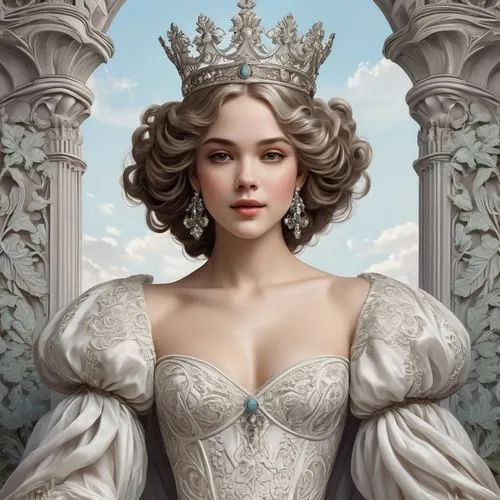 white rose snow queen,noblewoman,the snow queen,principessa,fairest,tiara,Illustration,Retro,Retro 08