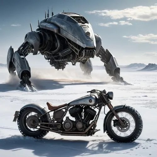 heavy motorcycle,bonneville,hawken,warthog,all-terrain vehicle,trailbreaker,armored animal,mechanized,vehicule,mad max,ironhorse,zoid,black motorcycle,ironhead,motorstorm,all terrain vehicle,war machine,snowmobiler,zoids,scrambler,Conceptual Art,Fantasy,Fantasy 33