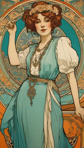 mucha,art nouveau,art nouveau design,alfons mucha,art nouveau frame,art nouveau frames,art deco woman,celtic queen,priestess,rusalka,virgo,artemisia,merida,1905,libra,vintage art,cleopatra,vintage illustration,om,minerva,Illustration,Retro,Retro 03