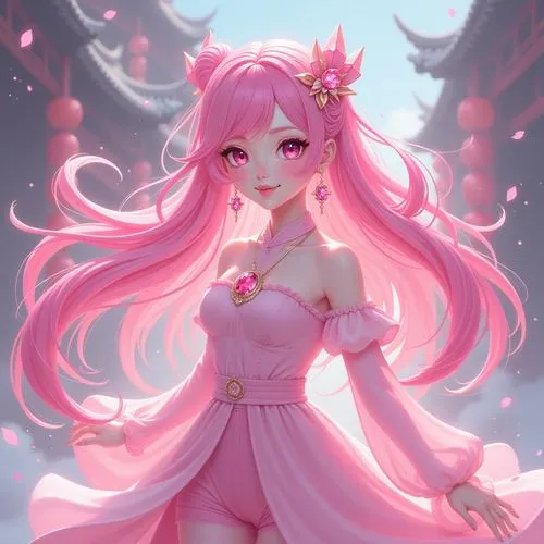 euphemia,chibiusa,rose quartz,camellia,rosa 'the fairy,pink background