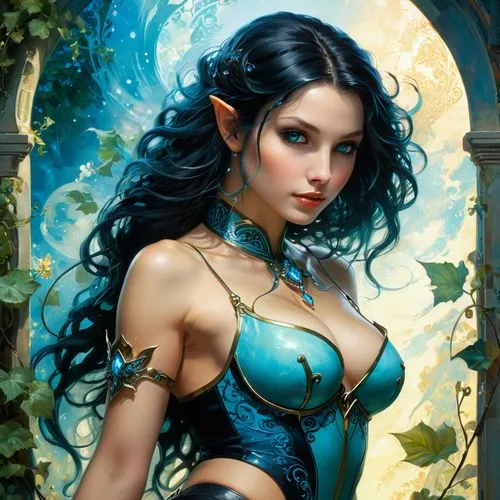 fantasy woman,enchantress,blue enchantress,fantasy portrait,fantasy art,the enchantress,Conceptual Art,Fantasy,Fantasy 05