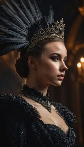 a   sad  girl , There's no time for love,  the war never change, and  black swan,headdress,feather headdress,headpiece,queen of the night,crowned,crow queen,queen crown,crowning,celtic queen,imperial 