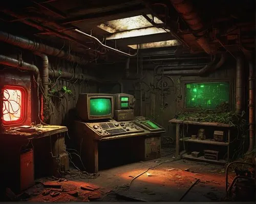 fallout shelter,sci fi surgery room,computer room,abandoned room,workbench,fallout,fallout4,game room,basement,laboratory,lost place,abandoned place,laboratory oven,abandoned places,lost places,research station,mining facility,cold room,doctor's room,collected game assets,Illustration,Realistic Fantasy,Realistic Fantasy 06