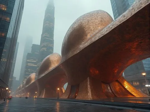 heatherwick,futuristic architecture,bladerunner,difc,dubay,undershaft,futuristic art museum,public art,city pigeon,dubia,corten steel,mubadala,hafencity,monolithic,unbuilt,arcology,hamad,zeil,3d rendering,morphosis,Photography,General,Realistic