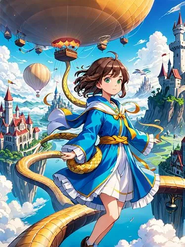 cardcaptor,fantasia,nausicaa,skyship,airship,belldandy,Anime,Anime,Traditional