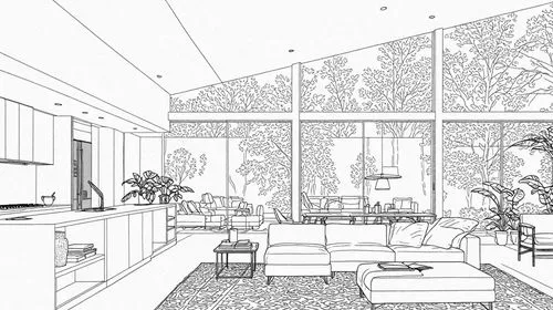 sketchup,sunroom,habitaciones,livingroom,living room,3d rendering,renderings,line drawing,revit,office line art,penthouses,modern living room,home interior,mono-line line art,modern room,interior mode