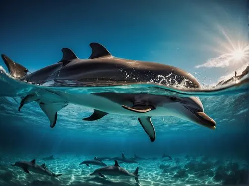 dolphins in water,whitetip,oceanic dolphins,wyland,bottlenose dolphins,blacktip,Photography,General,Fantasy