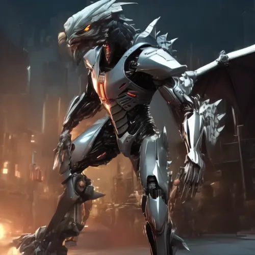 a man on a motorcycle in a futuristic city at night,shadowhawk,dinobot,krogan,guyver,ultron,cynosbatos