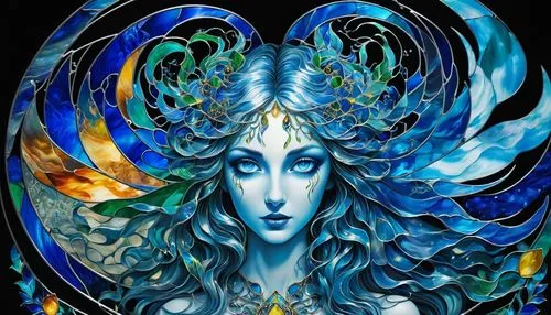 blue enchantress,varuna,aquarius,sirena,sirene,fairie,azura,trishula,zodiac sign gemini,virgo,melusine,hecate,mother earth,mervat,fantasy art,seraphim,undine,amihan,amphitrite,nakshatras,Unique,Paper Cuts,Paper Cuts 08