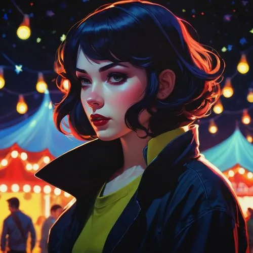 transistor,retro girl,retro woman,digital painting,retro background,neon light,girl with speech bubble,neon lights,carousel,neon coffee,neon sign,digital illustration,clementine,chinatown,world digital painting,fantasy portrait,retro women,lanterns,portrait background,phone icon,Conceptual Art,Fantasy,Fantasy 19