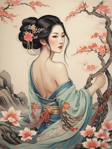 oriental painting,japanese art,oriental princess,oriental girl,geisha,geisha girl,Photography,Documentary Photography,Documentary Photography 01