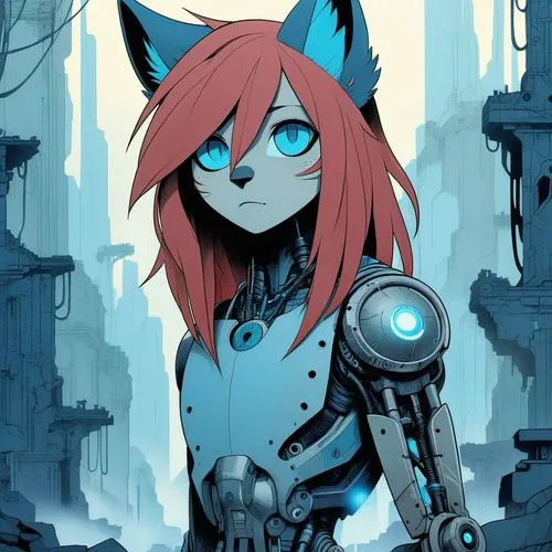 cyberdog,celldweller,klayton,kat,mae,redfox,Illustration,Japanese style,Japanese Style 08