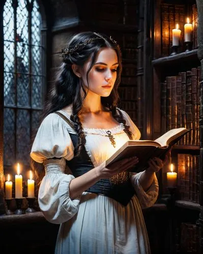 librarian,belle,bibliophile,lectura,girl studying,bookworm,Illustration,Realistic Fantasy,Realistic Fantasy 25