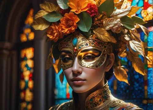 venetian mask,gold mask,golden mask,masquerade,the carnival of venice,golden crown,gold crown,gold leaf,gold filigree,golden wreath,headpiece,gilded,gold foil crown,bodypaint,headdress,bodypainting,polychromed,body painting,gold lacquer,gold paint stroke,Photography,Artistic Photography,Artistic Photography 08