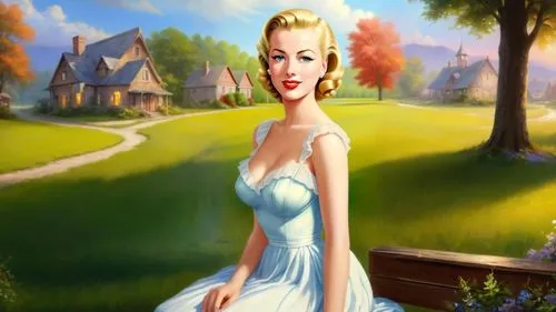 golf course background,connie stevens - female,girl in a long dress,housemaid,marylyn monroe - female,the girl in nightie,dorthy,stepford,maureen o'hara - female,pin-up girl,retro pin up girl,blue jasmine,cartoon video game background,marilyn monroe,cendrillon,pressel,mamie van doren,whitmore,a charming woman,blonde woman