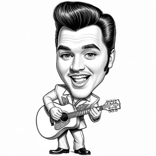 elvis presley,elvis,retro 1950's clip art,rockabilly,rockabilly style,presley,Design Sketch,Design Sketch,Black and white Comic