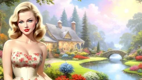 secret garden of venus,virieu,background ivy,dorthy,cartoon video game background,the blonde in the river