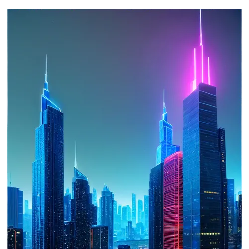 skyscrapers,burj,dubai,cyberpunk,dystopian,skyscraper,1wtc,1 wtc,high-rises,burj khalifa,wtc,the skyscraper,september 11,magenta,urban towers,international towers,tallest hotel dubai,metropolis,tall buildings,futuristic,Conceptual Art,Sci-Fi,Sci-Fi 08