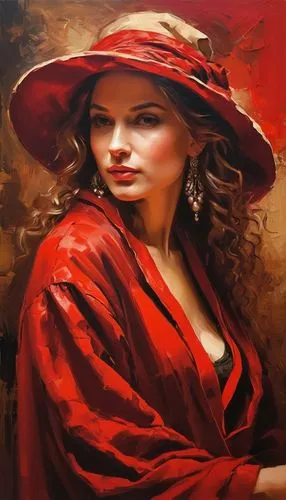 flamenca,lady in red,man in red dress,red coat,red hat,contessa,oil painting,italian painter,oil painting on canvas,red gown,red cape,art painting,red tablecloth,carmen,habanera,redcoat,gitana,vettriano,woman portrait,pittura,Conceptual Art,Oil color,Oil Color 09