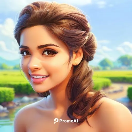 beautiful young Punjabi woman smiling,tiana,princess sofia,jasmine,deepika padukone,a beautiful jasmine,cute cartoon character,cute cartoon image,radha,indian jasmine,princess anna,romantic look,jasmi