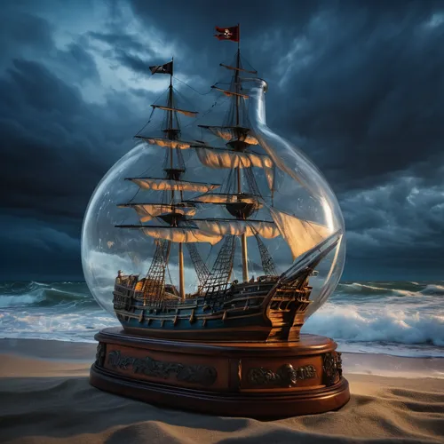 waterglobe,crystal ball-photography,sea sailing ship,caravel,sailing ship,galleon ship,sail ship,crystal ball,full-rigged ship,sea fantasy,sailing ships,glass sphere,tallship,pirate ship,galleon,east indiaman,ghost ship,fantasy picture,sailing vessel,three masted sailing ship,Photography,General,Fantasy