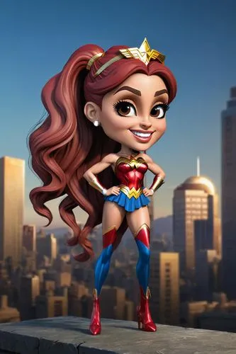 super heroine,wonder woman city,super woman,wonderwoman,goddess of justice,wonder woman,superhero background,figure of justice,cute cartoon character,superhero,wonder,super hero,comic hero,head woman,3d figure,animated cartoon,muscle woman,fantasy woman,sprint woman,red super hero