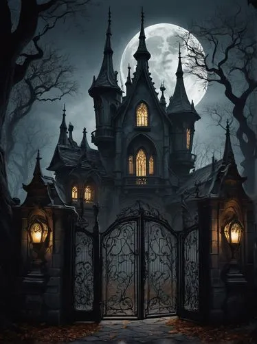 witch's house,witch house,the haunted house,haunted castle,haunted house,haunted cathedral,halloween background,ravenloft,gothic style,ghost castle,dark gothic mood,gothic,fairy tale castle,halloween wallpaper,hauntings,castle of the corvin,halloween scene,the threshold of the house,darktown,shadowgate,Illustration,Black and White,Black and White 24