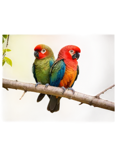 parrot couple,couple macaw,colorful birds,rosellas,lovebird,love bird,conures,birds on a branch,tanagers,passerine parrots,bird couple,red-throated barbet,rainbow lorikeets,golden parakeets,sun conures,parrotfinch,tropical birds,birds on branch,lorikeets,macaws of south america,Illustration,American Style,American Style 11