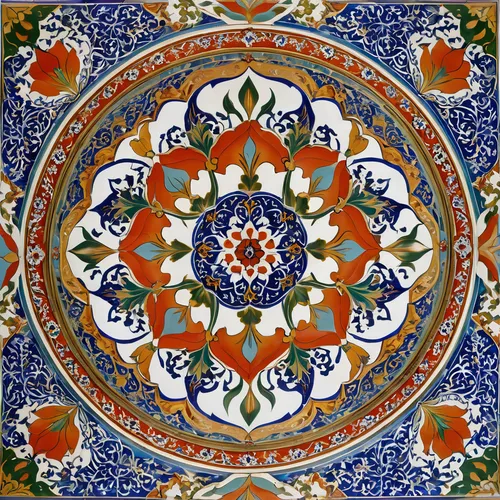 spanish tile,moroccan pattern,islamic pattern,floral ornament,circular ornament,terracotta tiles,ceramic tile,mandala,decorative plate,persian architecture,ottoman,rangoli,ceramic floor tile,floral rangoli,arabesque,motifs of blue stars,tile,khokhloma painting,ceramic hob,mandala pattern,Photography,General,Realistic