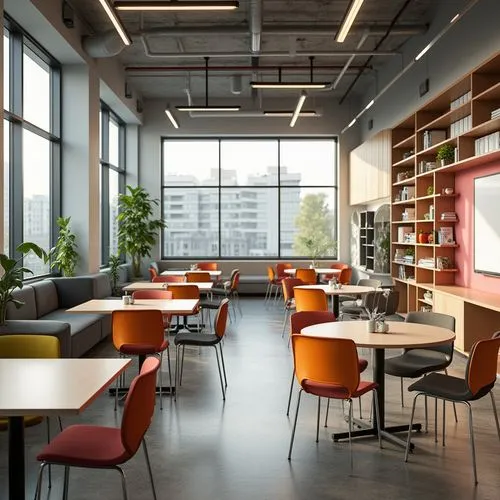 reading room,modern office,bureaux,gensler,study room,contemporary decor,cantine,lunchroom,steelcase,modern decor,bibliotheque,bibliothek,cafeteria,cafetorium,bibliotheek,cafeterias,dinette,staffroom,andaz,school design,Photography,General,Realistic