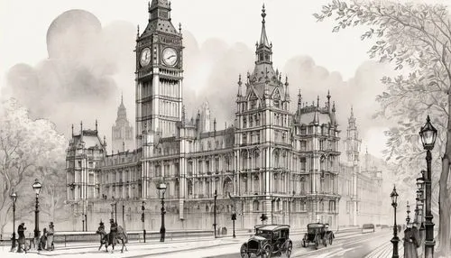 westminster palace,westminster,westminister,whitehall,london buildings,edwardian,palace of parliament,victoriana,connaught,parliament,city of london,peerages,july 1888,interparliamentary,houses of parliament,unbuilt,aldwych,embankment,parliamentary,holborn,Illustration,Black and White,Black and White 34